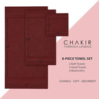 Chakir Turkish Linens | Hotel & Spa Quality 100% Cotton Premium Turkish Towels | Soft & Absorbent (8-Piece Towel Sets, Cranberry)