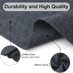 Homaxy Cloths Placemats for Dining Table Set of 6, Heat Resistant Washable Cotton Linen Blend Table Mats, Easy to Clean Place Mats for Indoor Outdoor Party Kitchen Decoration, Charcoal Gray