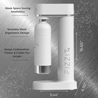 Fizzit Spärklï Carbonated Water Soda Maker in White with 2 Black Stainless Steel Bottles & 1 White Stainless Steel Bottle