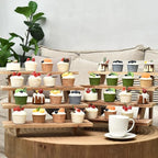Swallowliving 2pcs Wooden Rustic Cupcake Stand for 24 Cupcakes, Stepped Wood Display Stand for Weddings, Tiered Party Table Display Riser for Food, Dessert, Cookie, Decor, Craft Show, Burnt