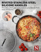 Cook N Home Pots and Pans Nonstick Kitchen Cookware Sets include Saucepan Frying Pan Stockpots 8-Piece, Heavy Gauge, Stay Cool Handle, Black
