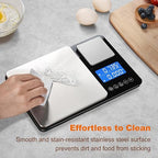KUAIVO 0.001oz/33lbs Dual Platform Food Kitchen Scales Digital Weight Grams and Ounces, Two Precisions Kitchen Scale for Sourdough Bread, Baking and Cooking with 7 Units Tare, Accumulation Functions