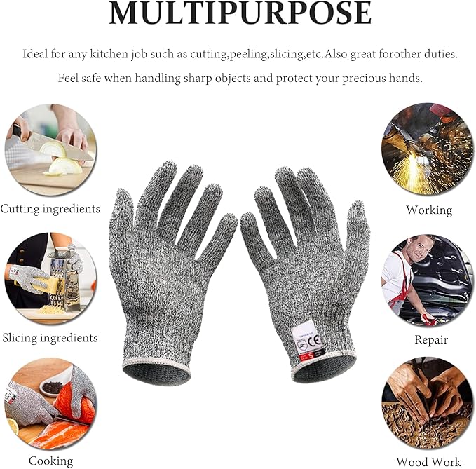 SPEENSUN Oyster Shucking Knife, Not Easy to Break and Bend with Blade Reinforcement Design, More Secure with Oyster Knife and Gloves (2 Knifes and 1 Glove L)