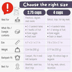 BEARFOOT Kids Lunch Box with Compartments – Compact & Lightweight | Leak-Proof, BPA-Free, Dishwasher & Microwave Safe | Hand-Drawn Design for Preschool, School, Travel (BubbleTea Purple, 2.75 Cups)