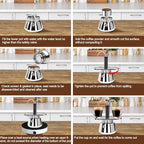 2 Cup Dual Pipe Moka Pot Stainless Steel Stovetop Espresso Maker Cafeteras Italian Percolator Espress Makers Capable Greca Mocha Coffee Machine for Induction Home 150ml 5.1oz