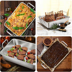 16" Roasting Pan with Rack, 7 PCS P&P CHEF Stainless Steel Turkey Roaster Lasagna Pan with Cooling Flat & V-shaped Baking Rack, Grilling Chicken Holder, Meat Shredding Claws, Dishwasher & Oven Safe