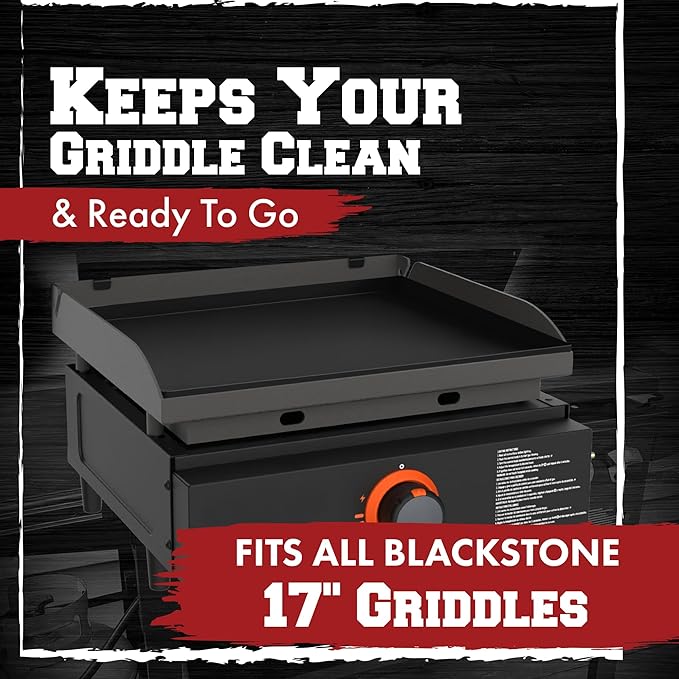 KITCHEN PERFECTION 17" Premium Silicone Griddle Cover Mat For Blackstone Griddle 17 Inch - Hermetic Protection From Rust & Debris All Year, Fits All Blackstone 17 Inch Models - Food Grade Silicone