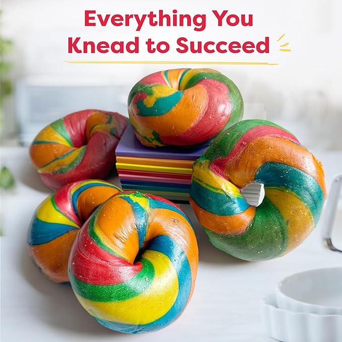 Baketivity Rainbow Bagel & Cake Pop Baking Kit Bundle – Kids Baking Set with Pre-Measured Kosher Ingredients, Illustrated Instructions & Video Guide – Fun Cooking Activity for Ages 6-12+