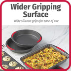 GoodCook 5-Piece Mega Grip Nonstick Bakeware Set – Cookie Sheet Pan, 2 9” Round Cake Pans, 13” x 9” Bake & Roast Pan, 12-Cup Muffin Pan - Baking Supplies, Baking Pans Set