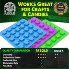PJ BOLD Marijuana Leaf Gummy Molds Silicone Candy Mold Kit - 3 Pack