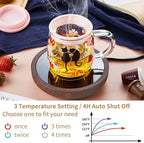 Coffee Mug Warmer for Desk 4H Auto Shut Off, Smart Coffee Cup Warmer with 3 Temperature Setting, Electric Mug Warmer Plate for Coffee, Milk, Tea