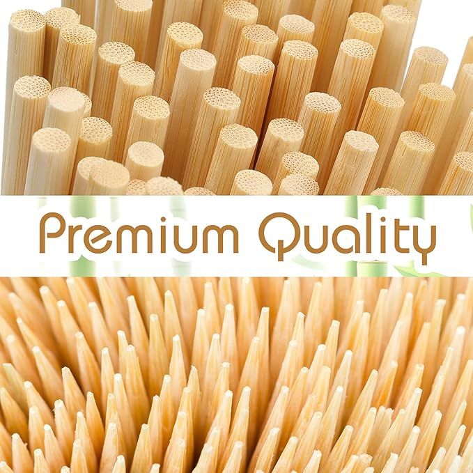 HANSGO Bamboo Skewers, Φ=5mm 12 Inch - Natural Wooden Skewers for Grilling, Appetizers, Fruit, Chocolate Fountain, Barbecue & Crafts, 70PCS
