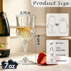 Plastic Wine Glasses, Plastic Goblets Vintage Style Cordial Unbreakable Drinking Glasses, Reusable Drinkware for Wedding Reception, Grand Event Party Supplies,Mother's Day(12, Transparent)