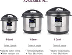 Zavor LUX Edge, 8 Quart Programmable Electric Multi-Cooker: Pressure Cooker, Slow Cooker, Rice Cooker, Yogurt Maker, Steamer and more - Stainless Steel (ZSELE03)