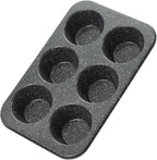 Monfish large muffin pan Jumbo Cupcake tin grey stone finish non sticking 3.5x1.75 inch cup