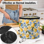 Lemon Insulated Pressure Cooker Appliance Cover, Also Fit for Rice Cooker, Air Fryer and Crock Pot, 6 Qt Dust Cover with Pocket for Spoon/Cooking Utensils/Recipes
