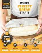 CRUSTLOVE Cast Iron Bread-Pan with Lid - incl. Sourdough Bread Baking Supplies - like Banneton Bread-Proofing Basket - 7.2QT Bread-Oven Dutch, Oven for Bread-Baking Cast Iron Pan Scoring Tool Lame Kit