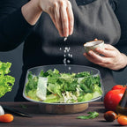 KITEISCAT Extra Large Glass Salad Bowl Set - Party Salad Bowls with Acacia Wood Base and Serving Utensils - Elegant and Practical Kitchen Must-Have