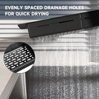 NiHome Extendable Over Sink Kitchen Organizer, Small Telescopic Brush Storage Rack for Sponge, Non-Slip Pads Expandable Sink Caddy, Adjustable Sponge/Brush Rack with Drainage Durable ABS (Black)