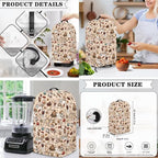 Coffee Tea Patterns Small Kitchen Appliance Protection Bread Toaster， Blender, Slow Cooker Cover， Dust Fingerprint Protection Kitchen Accessories Set 3PCS