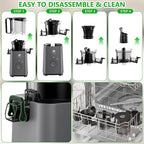 Cold Press Juicer Machines, 5.3" Large Feed Chute Slow Masticating Juicer, Powerful AC Brushless Motor Fit Whole Fruits & Vegetable, 99% Juice Yield, Ultra Quiet, Easy Clean
