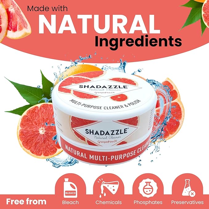 Shadazzle Natural All Purpose Cleaner and Polish – Eco friendly Multi-purpose Cleaning Product (1 Pack, Grapefruit)