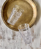 KLIFA- BLOIS- 20.5 ounce, Set of 6, Acrylic Highball Drinking Glasses, BPA-Free, Stackable Plastic Drinkware, Dishwasher Safe, Vintage Looking Cups, Clear