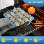 Socisen 2 Packs 24 Cups Silicone Muffin Pan with Metal Reinforced Frame Mini Size Cupcake Pan Tray Egg Bites Cookie Molds Muffin Tin Tart Pans chocoflan mold Baking Sheet Set Breakfast Sandwiches