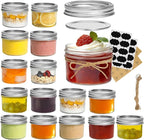ComSaf Mini Mason Jars Bulk 4oz 16PCS, Regular Mouth Mason Jar with Lids and Seal Bands, Small Glass Canning Jar for Spice, Jam, Honey, Jelly, Dessert, Shower Wedding Favors, DIY Candles Decor
