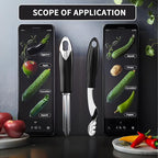 Jalapeno Pepper Corer & Zucchini/Cucumber Corer, Set of 2, Newness Stainless Steel Core Deseeder Kitchen Tool with Serrated Slice and Rubber Handle, Easy for Seed Remover or Slice off Vegetables tops