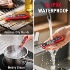 TempPro 1-2 Sec Instant Read Digital Meat Thermometer, ±0.9°F Accuracy, Waterproof & Backlight Food Thermometer for Cooking, Oil Fry Candy Meat Probe for Kitchen, BBQ, Oven, Grill, Smoker