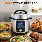 Simple Deluxe 6.34Qt 24-in-1 Electric Multi Cooker, Stainless Steel Pressure Cooker with Non-Stick Pot, Ideal for Slow Cook, Steam, Rice, Bake, Porridge, Meat & Poultry, Dishwasher Safe, Silver