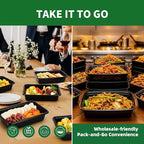 Meal Prep Containers, 50 Pack 12oz (100-Piece) Disposable Take Out Food Storage Containers with Leakproof Lids, Reusable Plastic To Go Lunch Boxes, BPA Free, Microwave/Dishwasher/Freezer Safe