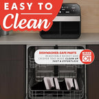 Gourmia Dual Basket Air Fryer - 10 Qt Large Capacity, FryForce360º, Digital Display with 7 Presets, Roast, Bake, Broil, Dehydrate, Match Cook, Sync Finish, Dishwasher Safe Accessories, Black