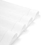 D'Moksha Homes White Linen Placemats Set of 4 - Classic Hemstitch Placemats 14 x 19 Inch - 100% Pure Linen Table Mats for Valentines, Holiday, New Year - Handcrafted and Machine Washable
