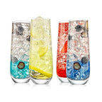 Champagne Flutes Stemless 9.4oz | Set of 2 Elegant Clear Crystal Glass Drinkware w/Narrow Rim Seamless Bowl, Lead-Free Dishwasher Safe Sparkling Wine Glassware Perfect for Any Occasion by NutriChef
