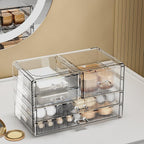 ZHIAI Stackable Storage Drawers, Acrylic Bathroom Counter Organizer Clear Makeup Organizers for Vanity, Kitchen Cabinets, Bathroom, Undersink, Home Organization and Storage (5 Drawers, Pattern E)