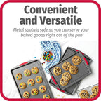 GoodCook MegaGrip Set of 3 Nonstick Steel Multipurpose Cookie Sheets with Silicone Grip Handles, Gray