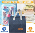 VZZNN 12 Pack Lunch Bags Bulk,Insulated Reusable Lunch Bags with Aluminum for Women Men,Leakproof Tote Large Lunch Box for Office,Work,Beach or Travel(Grey)