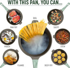 Goodful All-in-One Pan, Multilayer Nonstick, High-Performance Cast Construction, Multipurpose Design Replaces Multiple Pots and Pans, Dishwasher Safe Cookware, 11-Inch, 4.4-Quart Capacity, Sage Green