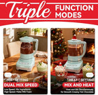 29 Oz Hot Chocolate Maker Machine, Electric Milk Frother and Steamer, Hot Cocoa Maker Machine for Hot Chocolate Bar, Detachable Pitcher, 2 Speed Mode, 3.5 Cups, Aqua