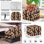 Rose Skulls Kitchen Appliance Covers 3 Pcs Set Gothic Toaster Covers 2 Slice Wide Slot & Blender Cover with Top Handle & Slow Cooker Dust Cover Halloween Decor