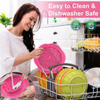 SURETIVIAN Chicken Shredder Large Chicken Breast Shredder Tool Twist with Brush&Fork, Visible Meat Shredder Machine, Anti-Slip Strip, Ergonomic Handle, BPA Free, Pork Beef Chicken(Hot Pink)