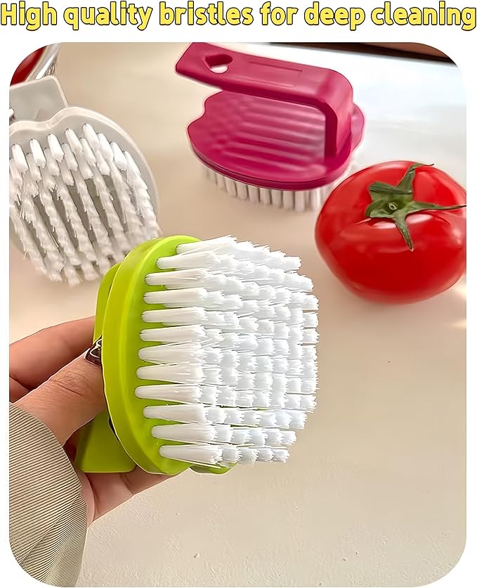 Vegetable Scrubber Brush- 2 Pack Fruit and Vegetable Brushes,Vegetable Brush Scrubber for Food,Veggie Wash Brush with Stiff Bristles Vegetable Cleaner Brush for Fruits,Potatoes,Carrots & More