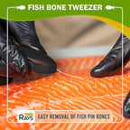 Fish Bone Tweezer Set,4.3" Stainless Steel 2 Piece, Flat and Slant tips Fish bone removal tool.