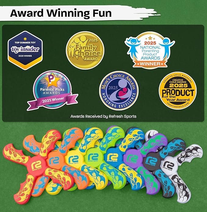 Kids Beach Toys Boomerang - Ultimate Beach Boomerangs for Beaches - Fun Easter Basket Stuffers for Boys & Girls - Playdates Sand Toys Soft Colorful Designs & Tons Of Fun Toy Easter Gifts For Kids