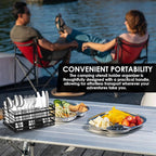 Stainless Steel Utensil Basket,Dishwasher, Flatware Basket, Kitchen, Countertop, Office, Camping, Outdoors, and Restaurants, 4-Compartment, Black