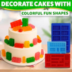 3 Pcs Silicone Chocolate Molds - Building Brick Mold Silicone Non-Stick Ice Cube Tray, Easy to Use & Clean - Designed for Candy, Chocolate, Ice, Gelatin, Soap, Jelly Shots, Cake Decorating & More Fun