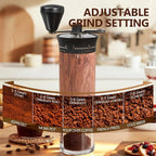 SYLORIA Manual Coffee Grinder with 56 External Adjustable Settings Hand Coffee Bean Mill with Ceramic Burr and Foldable Handle