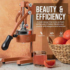 Zulay Kitchen Cast Iron Juicer - Easy-to-Clean Heavy-Duty Manual Juicer, Professional Citrus Juicer - Stainless Steel Lemon Squeezer - Manual Citrus Press & Orange Squeezer - Orange Juicer
